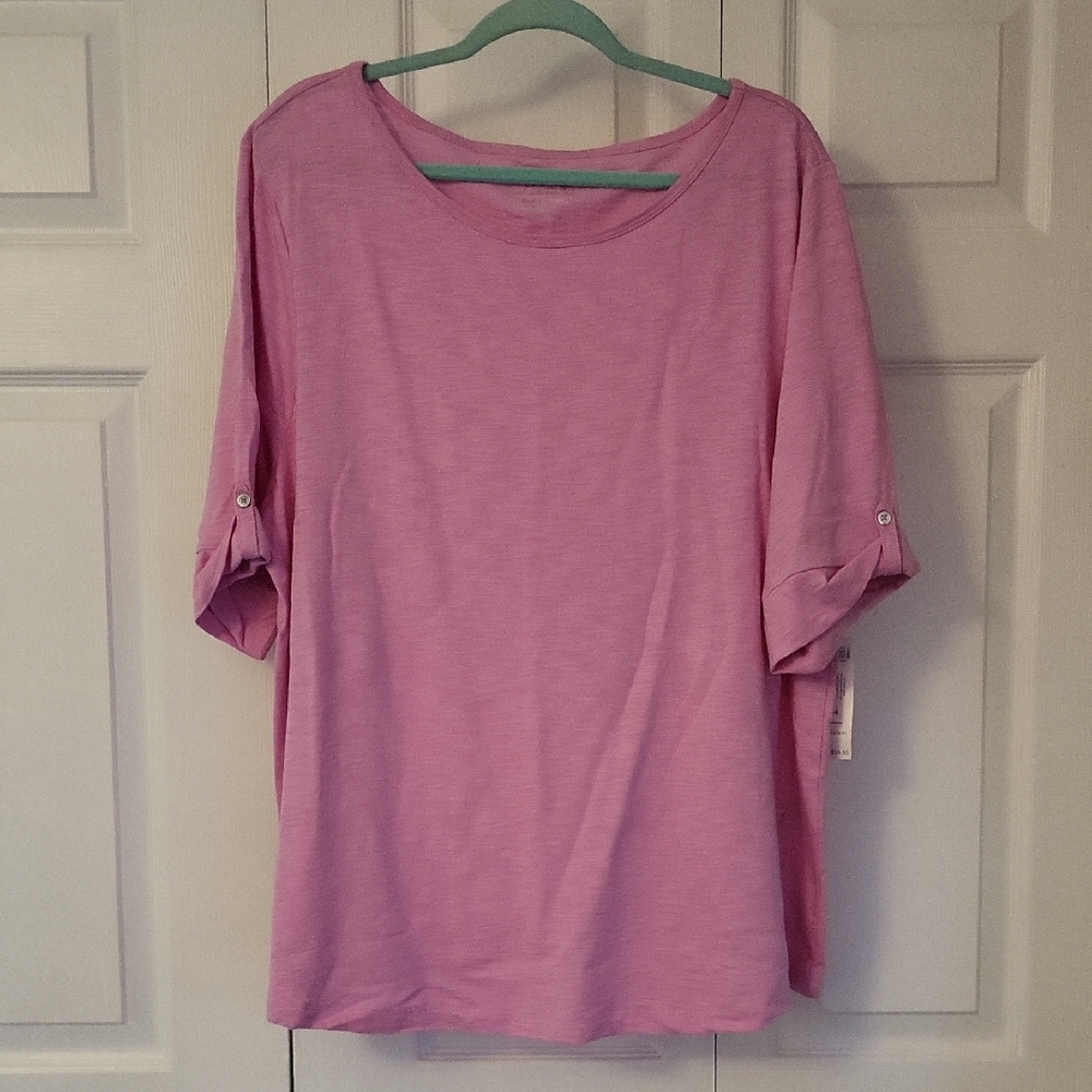 Chico's Light Pink Short Sleeve Top Size 4/XXL NWT